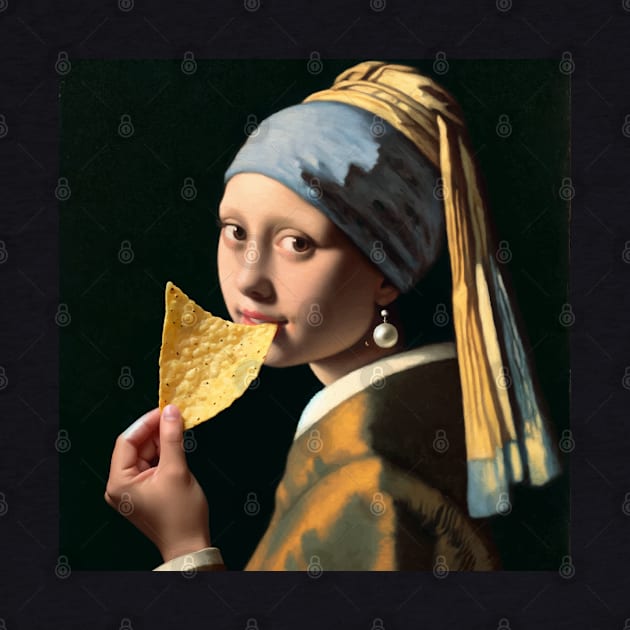 Pearl Earring Tortilla Chip Fiesta Tee - National Tortilla Chip Day by Edd Paint Something